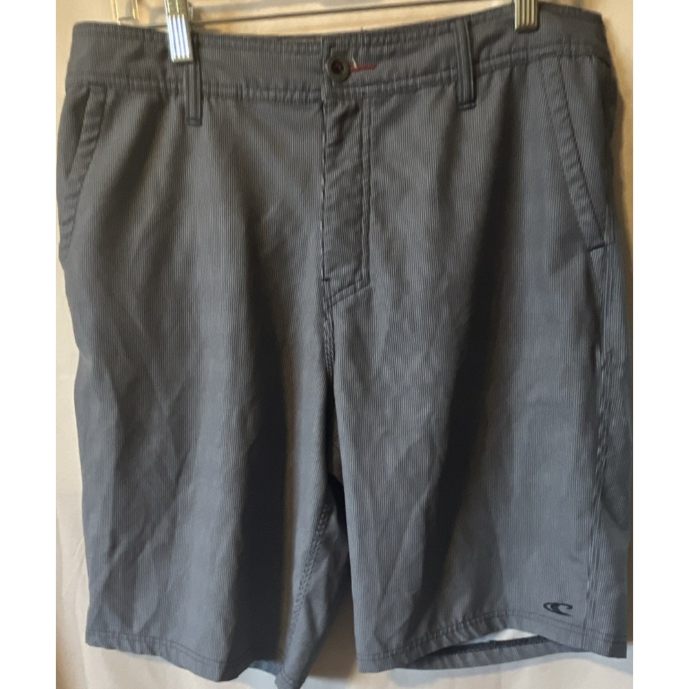 O'Neill Men's Gray and Navy Blue Pinstripe Chino Shorts‎ Polyester 32W